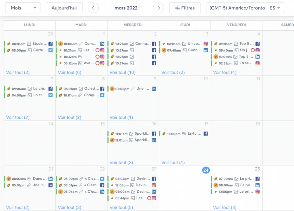 Capture d’écran de la plateforme Agorapulse