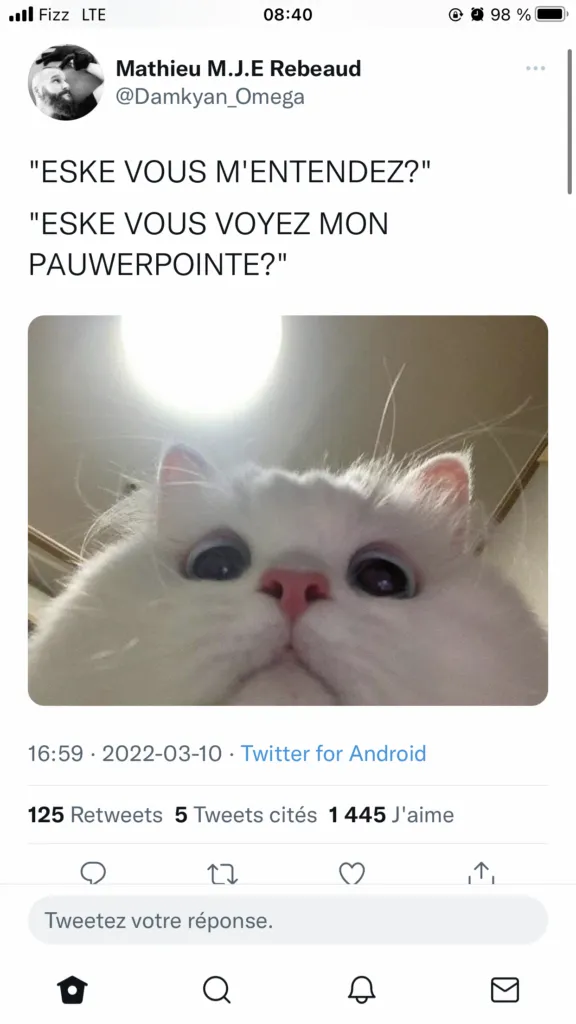 Screenshot of a humorous tweet about virtual events