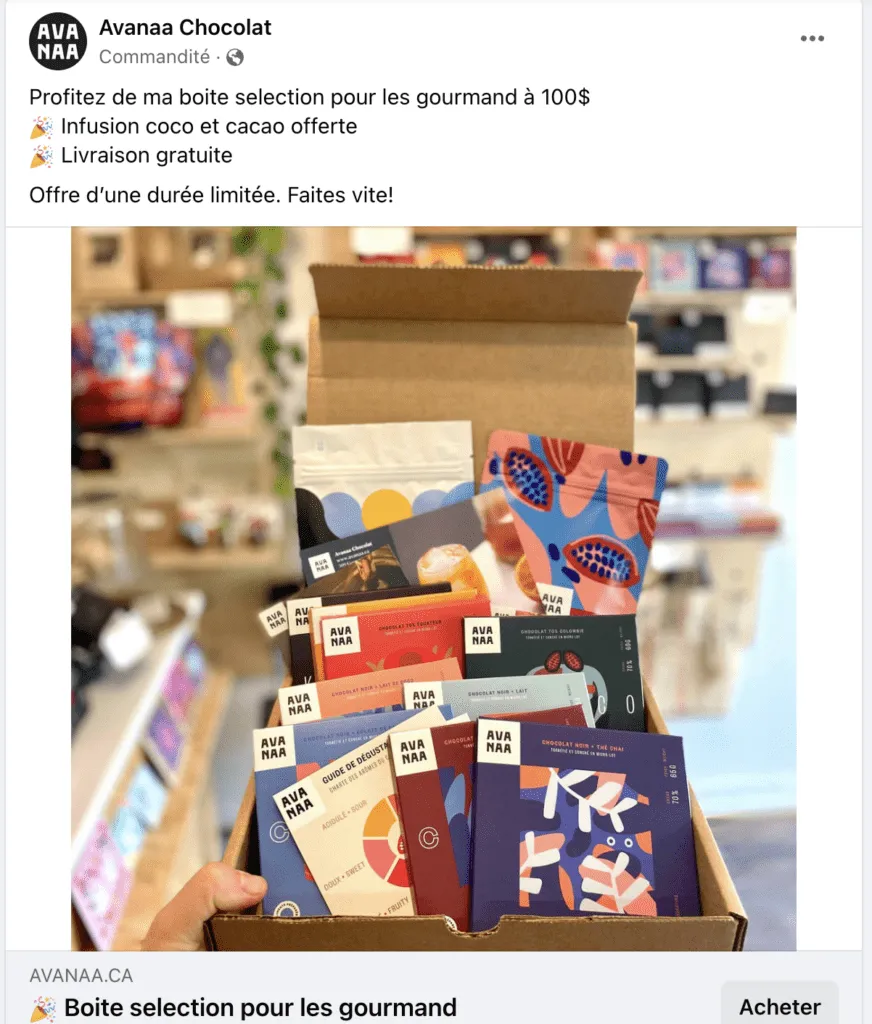 Example of a sponsored Facebook post